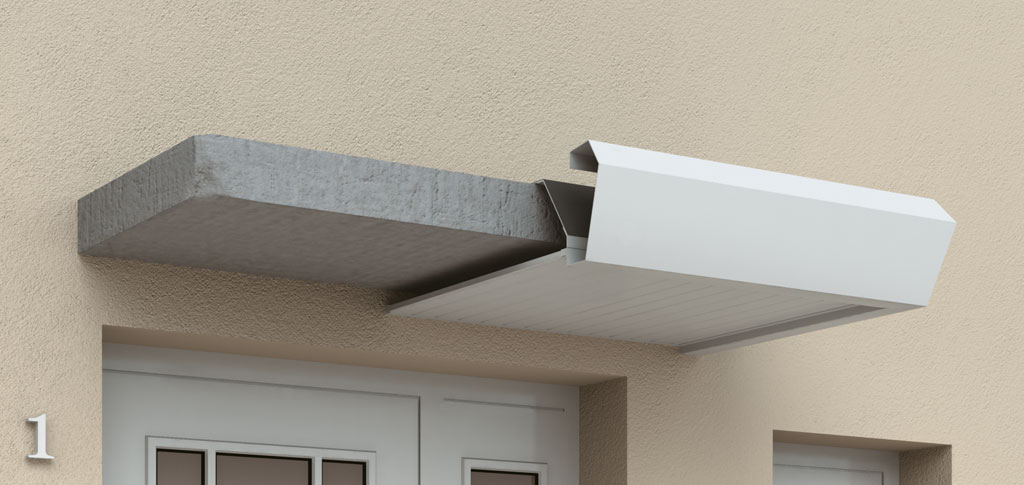 Überstulpversion für vorhandenes Betonvordach